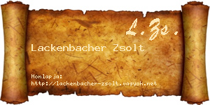 Lackenbacher Zsolt névjegykártya